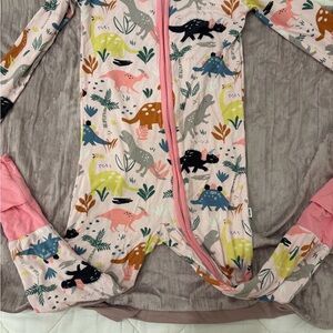 Little Sleepies Pink Dinosaur Kids Footie